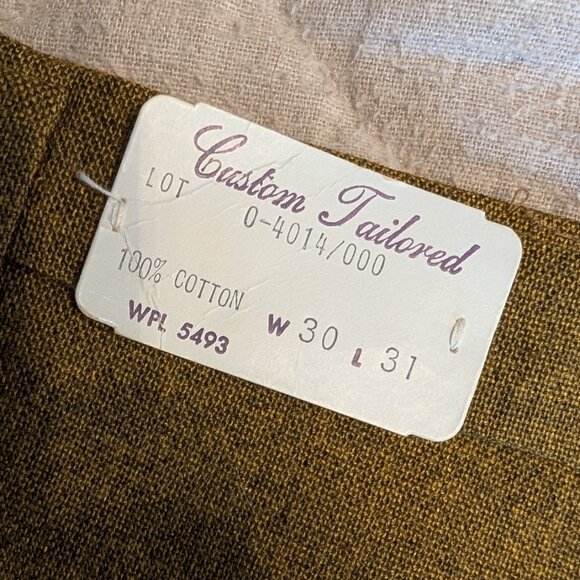 NOS Vintage 60's deadstock with tags mod gold pants - Picture 4 of 5